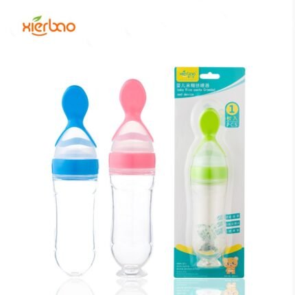 Baby Silicone Rice Paste bottle soft squeeze spoon food feeder 9248 Xierbao